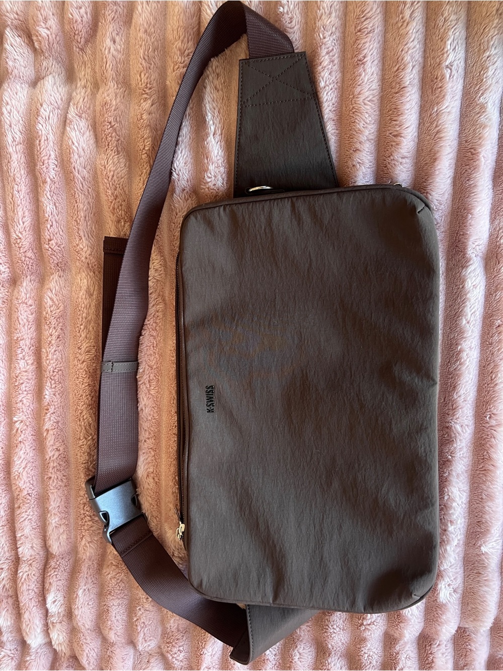 K-Swiss Brown Crossbody Sling Bag for Unisex